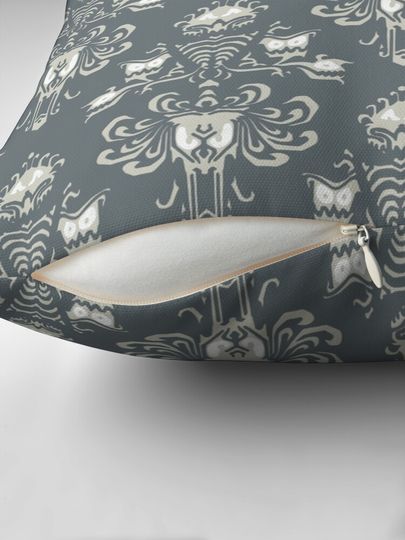 Neutral Haunted Mansion Pattern Pillow