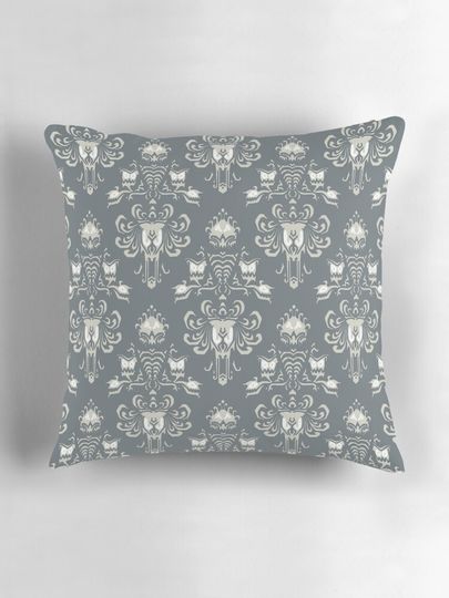 Neutral Haunted Mansion Pattern Pillow