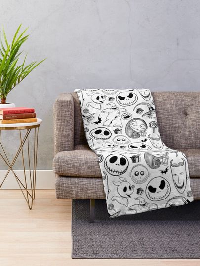 Nightmare before Christmas Pattern Throw Blanket