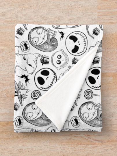 Nightmare before Christmas Pattern Throw Blanket
