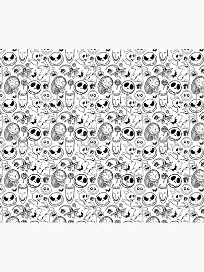 Nightmare before Christmas Pattern Throw Blanket