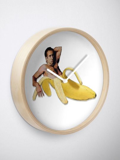 Nicolas Cage Banana Clock, Funny Wall Clocks Decor