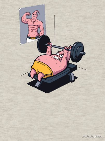 Patrick Star Working Out Majin Buu DBZ Funny Sweatshirt