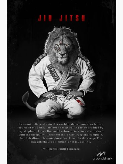 Kneeling Jiu-Jitsu Lion Canvas