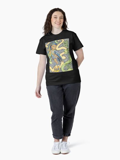 Monster Inspired Men’s T-Shirt – Snake and Character Graphic Casual Tee