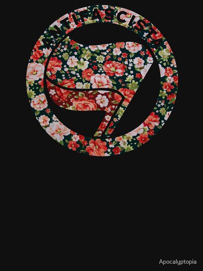 Antifa Inspired Floral Print Classic T-Shirt