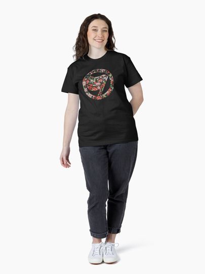 Antifa Inspired Floral Print Classic T-Shirt