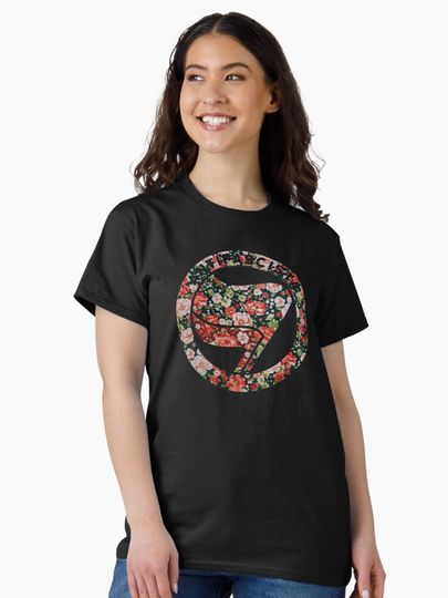 Antifa Inspired Floral Print Classic T-Shirt