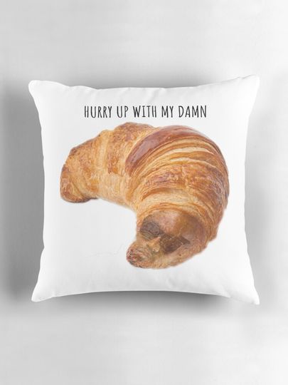 croissant sticker Hypebeast Throw Pillow