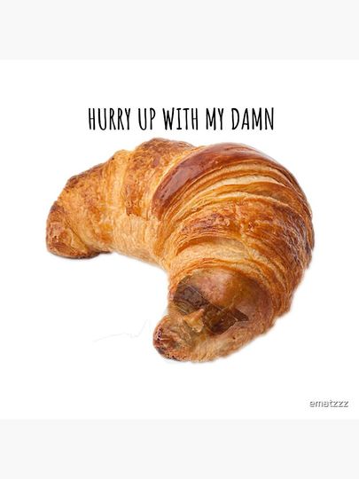 croissant sticker Hypebeast Throw Pillow