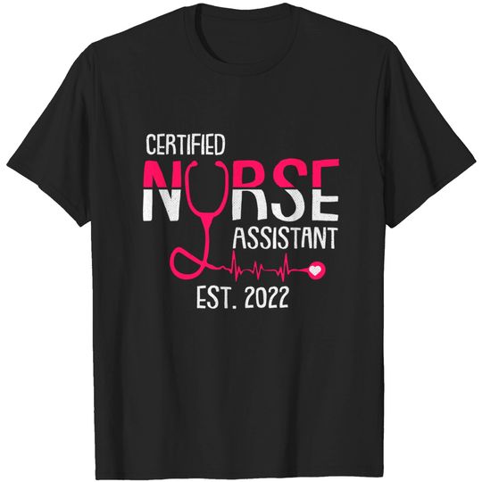 Certified Nurse Assistant Est 2022 CNA Nursing Aide Gift V-Neck T-Shirt