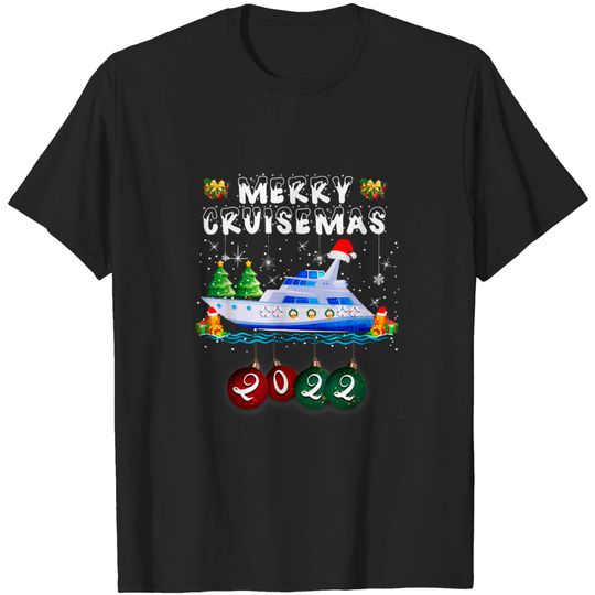 Merry Cruisemas 2022 T-Shirt Christmas Santa Reindeer Cruise T-Shirt