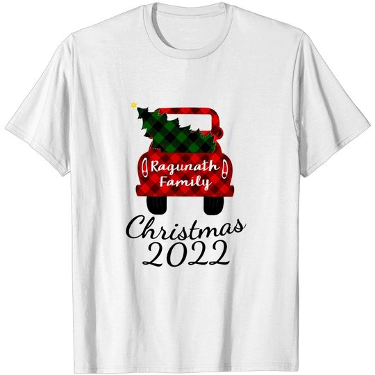 Personalized 2022 Christmas Family Red Trcuk Custom T-Shirt