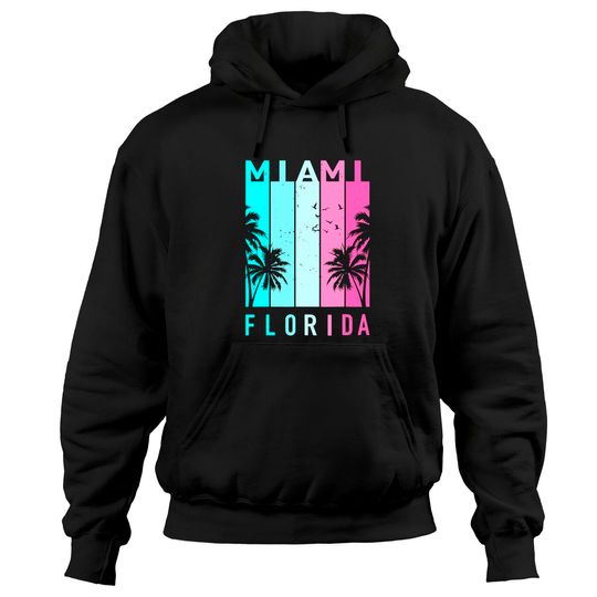 Discover Men's Hoodie Retro Miami Florida Beach