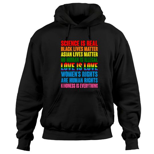 Stop Hate Asian Men's Hoodie Science Is Real Black Lives Matter