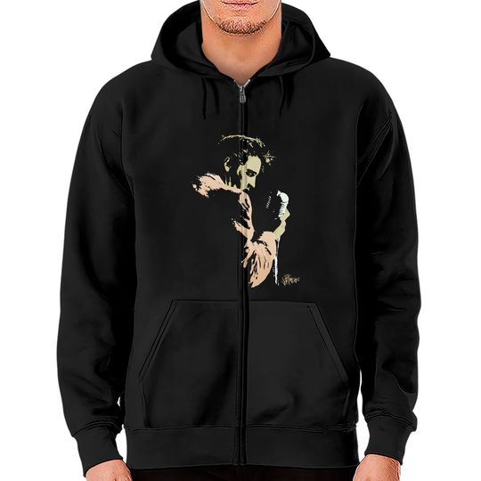 Elvis Presley The King Rock Early Elvis Adult Zip Hoodie