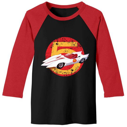 Mach 5 - Distressed - Speed Racer - Baseball Tees