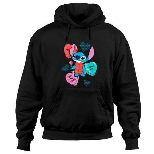 Stitch Candy Hearts Valentine's Day Hoodies