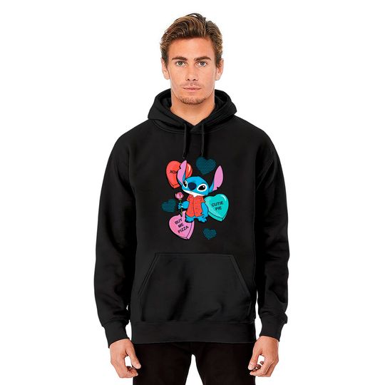 Stitch Candy Hearts Valentine's Day Hoodies