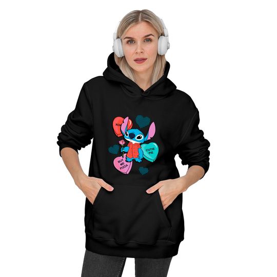 Stitch Candy Hearts Valentine's Day Hoodies