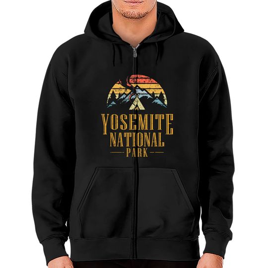 Vintage Yosemite National Park Campfire Zip Hoodie