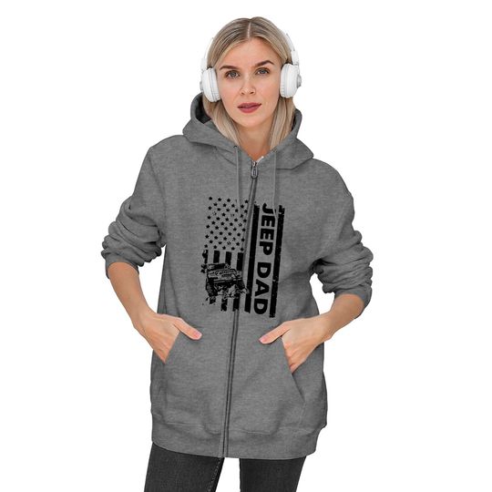Jeep Dad American Flag Zip Hoodie