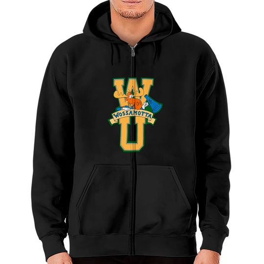 Rocky And Bullwinkle Wossamotta U Logo Zip Hoodie