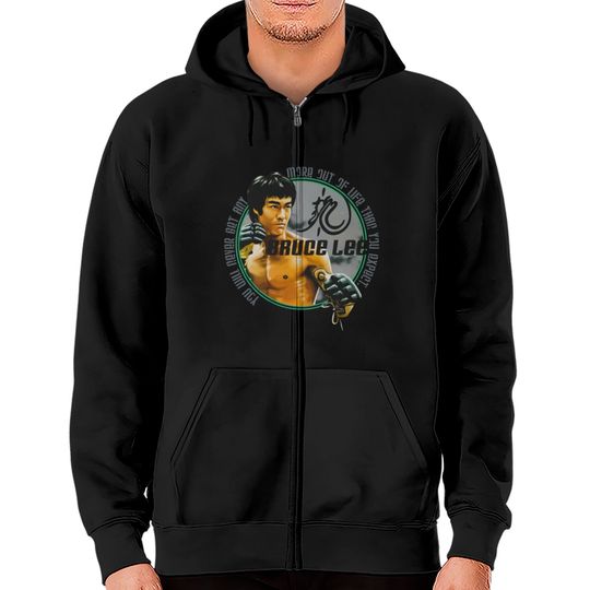Bruce Lee Expectations Signature Quote Zip Hoodie