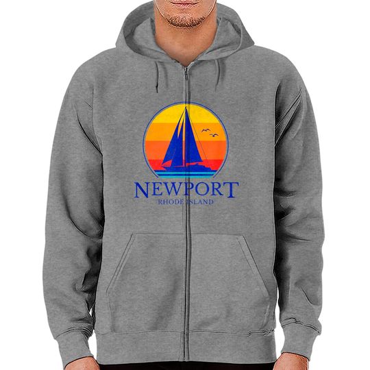 Vintage Newport Rhode Island Sailing Zip Hoodie