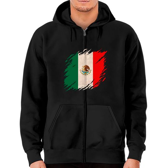 Vintage Mexico Mexican Flag Pride Gift Zip Hoodie