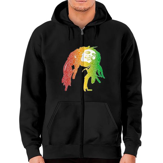 Affiche De Bob Marley Art Zip Hoodies