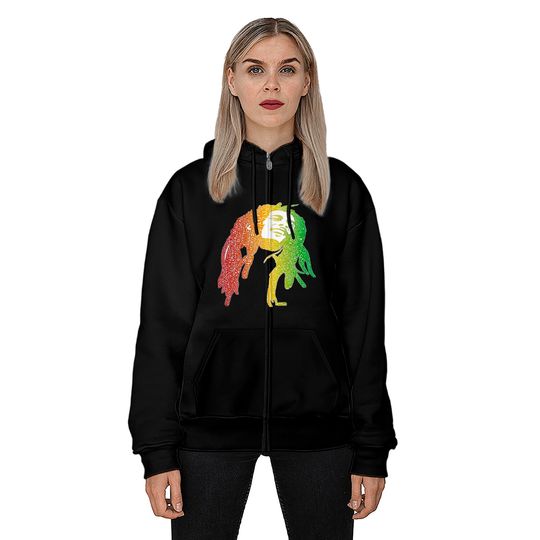 Affiche De Bob Marley Art Zip Hoodies