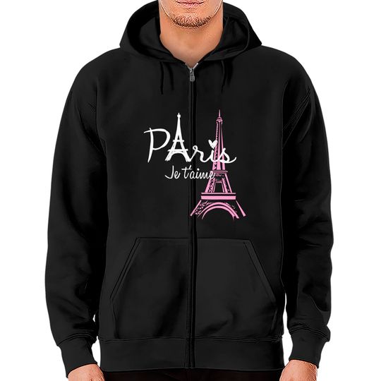 I Love Paris Eiffel Tower France Zip Hoodies French Souvenir