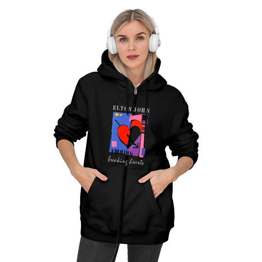 Elton John  Retro Breaking Hearts Zip Hoodies