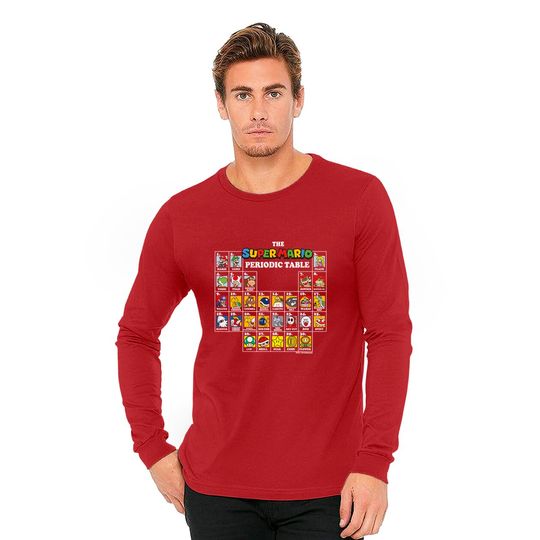 Mario Long Sleeves Super Mario Periodic Table Of Characters Graphic