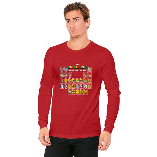 Mario Long Sleeves Super Mario Periodic Table Of Characters Graphic