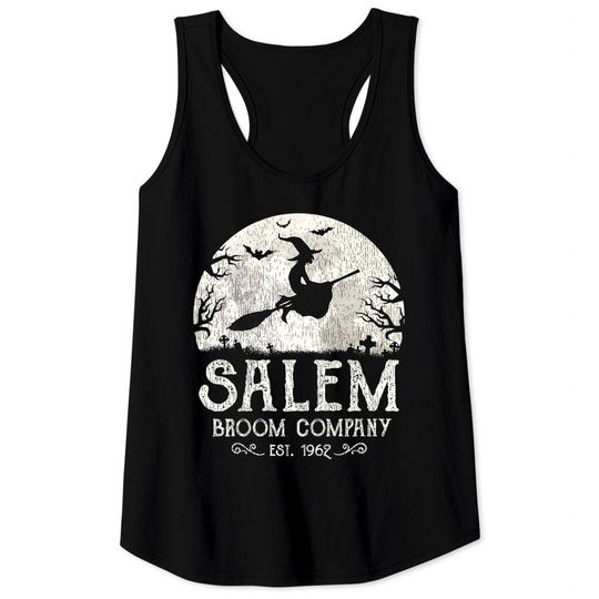 Salem Broom Company Shirt Grunge Halloween Women's Witch Tank Top