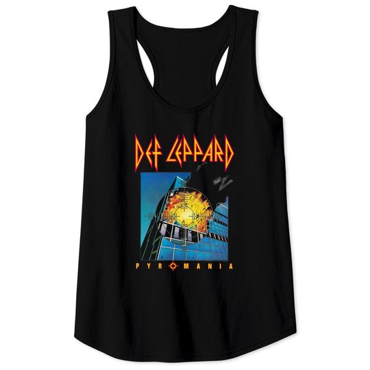 Def Leppard Pyromania 80s Heavy Hair Metal Band Rock and Roll  Tank Tops