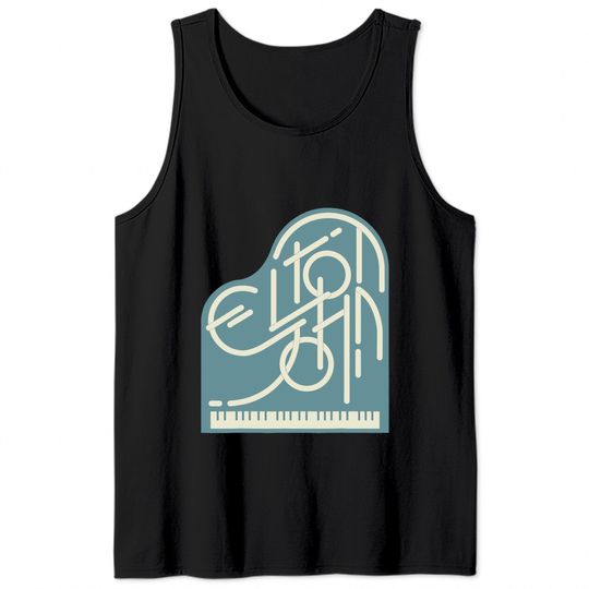 Elton John  Piano Logo Tank Tops