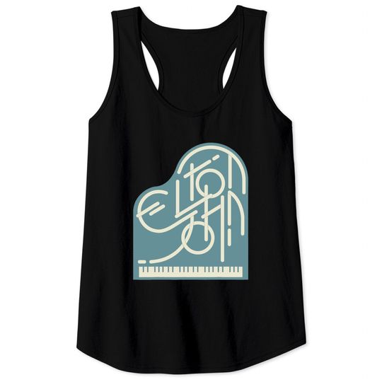 Elton John  Piano Logo Tank Tops