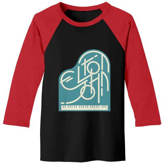 Elton John  Piano Logo Baseball Tees