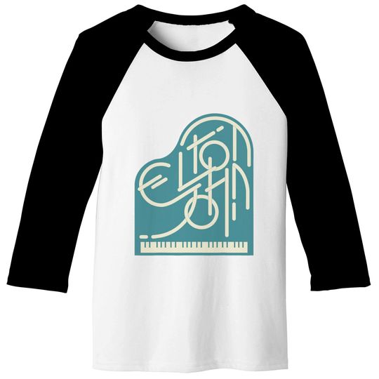 Elton John  Piano Logo Baseball Tees