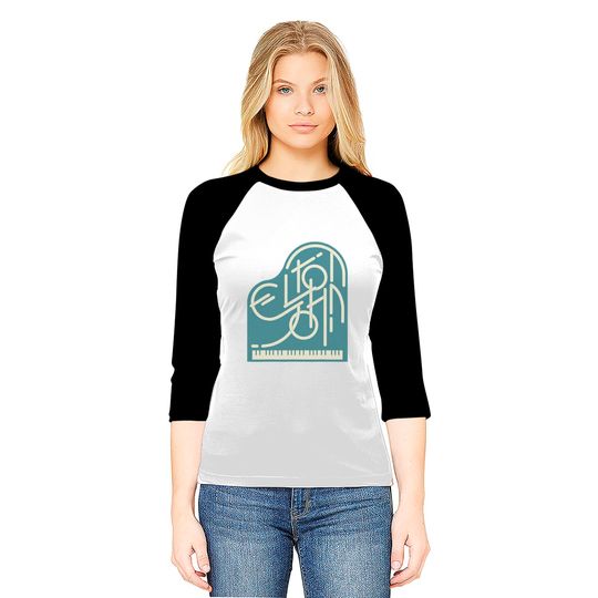 Elton John  Piano Logo Baseball Tees