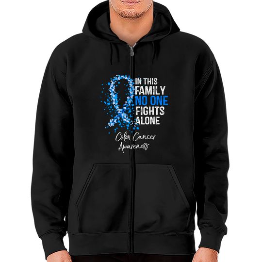 Love Colon Hoodie In This Family No One Fights Alone Colon Cancer Awareness