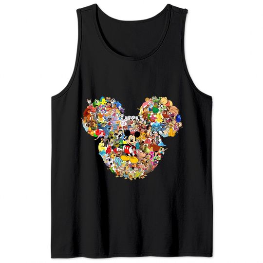 Mickey Head Multi Character Tank Tops