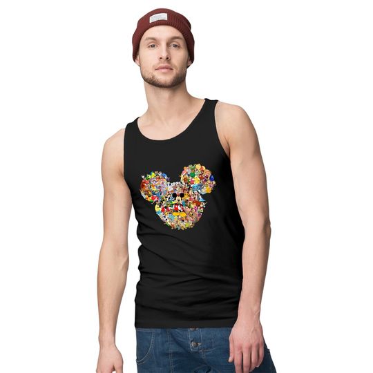 Mickey Head Multi Character Tank Tops