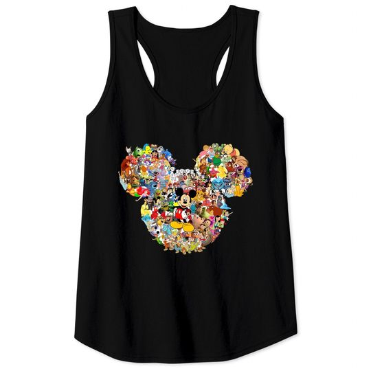 Mickey Head Multi Character Tank Tops