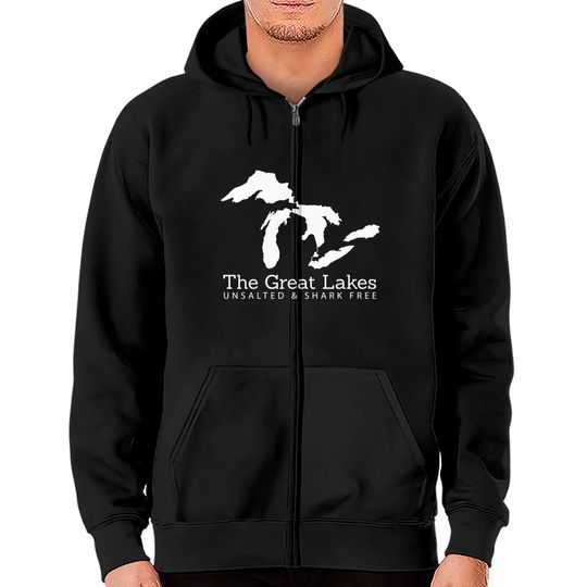 Unsalted And Shark Free Michigan Great Lakes - Michigan - Zip Hoodies
