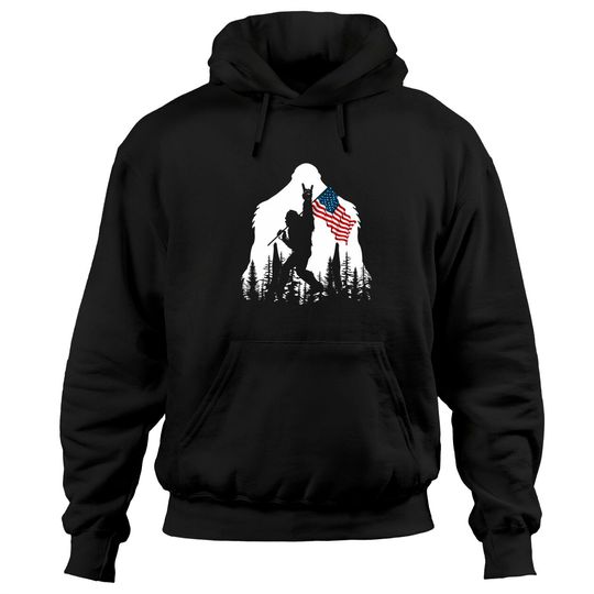 Discover Bigfoot Rock On Hold American Flag Sasquatch Believers Hoodies