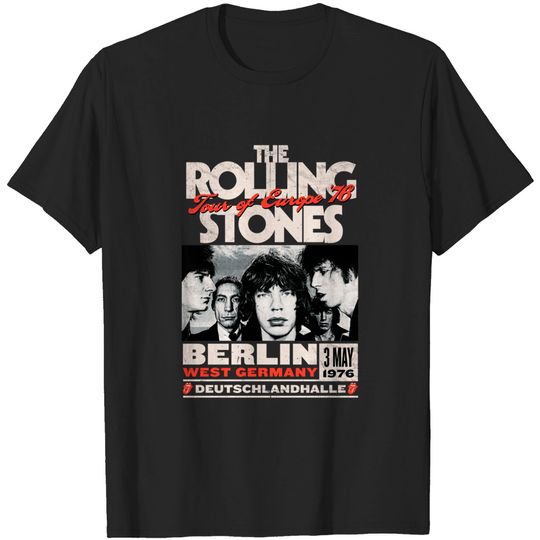 Rolling Stones Europe 76 Tour Charcoal T-Shirt